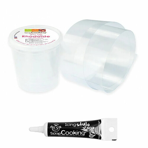 Scrapcooking Ruban rhodoïde 3 m x 4 cm + Stylo glaçage noir