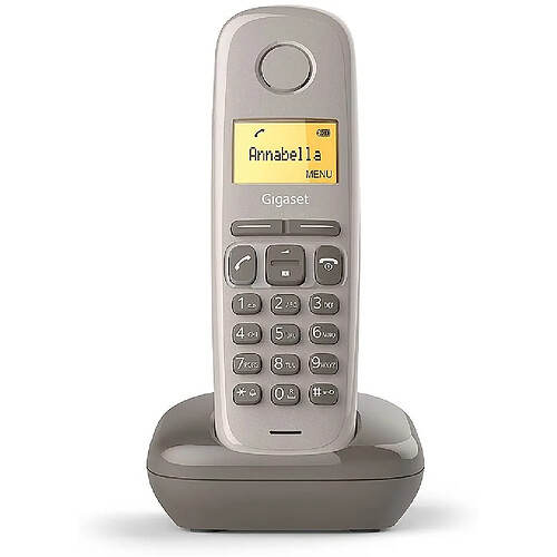 Gigaset téléphone fixe solo sans fil DECT/GAP sans répondeur taupe