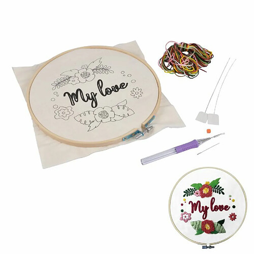 Paris Prix Kit Complet Punch Needle My Love 21cm Blanc