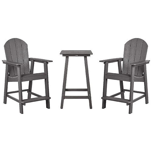 Beliani Ensemble pour bistro ADIRONDACK Gris foncé