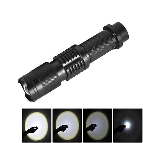 Wewoo Lampe de poche torche noir CREE XM-L T6 5-Mode 2200LM lumière blanche Mini de LED télescopique