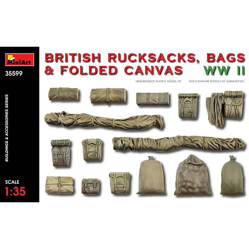 Mini Art British Rucksacks Bags & Folded Canvas Ww2 - Décor Modélisme