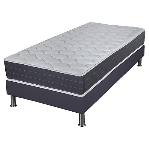 Ebac Matelas ressort + Sommier SR15 Volcan 90x190 Rhodes - H. 24 cm - Soutien ferme