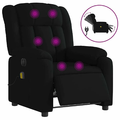 Maison Chic Fauteuil Relax pour salon, Fauteuil de massage inclinable électrique Noir Tissu -GKD49628