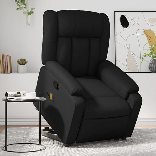 vidaXL Fauteuil inclinable de massage Noir Similicuir