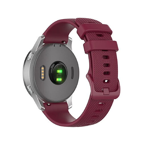 Wewoo Bracelet pour montre connectée de remplacement Smartwatch en silicone Garmintaille 22 mm universel vin rouge