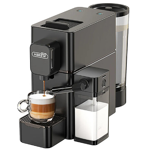 Machine à café à capsules HiBREW H15 Nes, extraction haute pression 20 bars, réservoir à lait amovible, température et capacité réglables