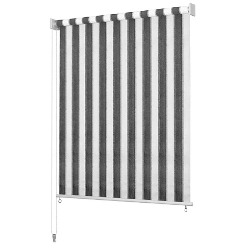 vidaXL Store roulant d'extérieur 120x230cm Rayures anthracite et blanc