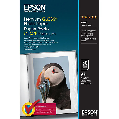 Epson Premium Glossy Photo Paper - A4 - 50 Feuilles