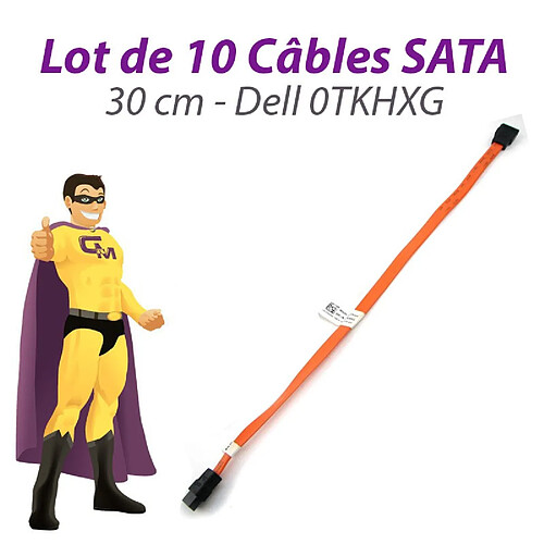 Lot 10 Câbles SATA 0TKHXG TKHXG DELL Inspiron Optiplex Vostro DT SDT 30cm orange · Occasion