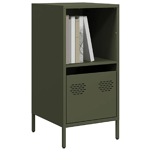 vidaXL Buffet vert olive 35x39x73,5 cm acier laminé à froid