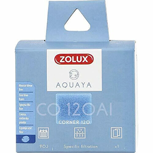 Zolux - Filtre pour Pompe Corner 120, Filtre CO 120 Al Mousse Bleue Fine x1. pour Aquarium. - ZO-330252