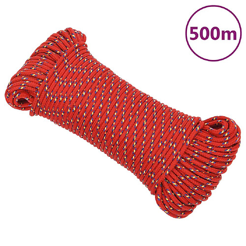 vidaXL Corde de bateau Rouge 4 mm 500 m Polypropylène