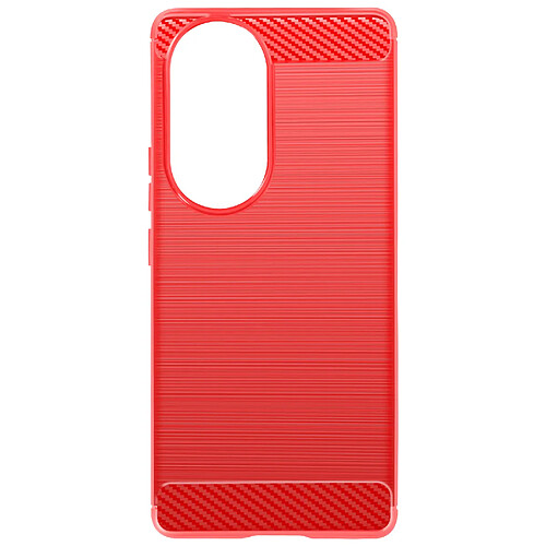 Avizar Coque pour Honor 90 Flexible Effet Carbone Antichoc Classic Carb Rouge