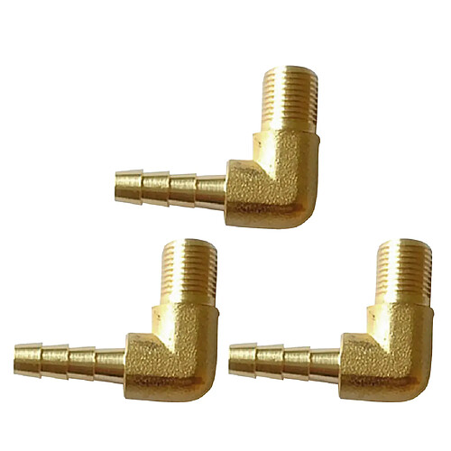 3x 1/8 bsp à 6mm en laiton coudé mâle à 90 degrés raccord cannelé