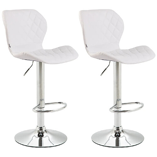 Non Lot de 2 tabourets de bar liège simili cuir chrome