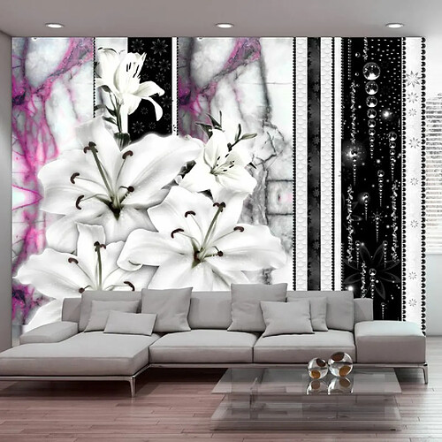 Paris Prix Papier Peint Crying Lilies on Purple Marble 245 x 350 cm