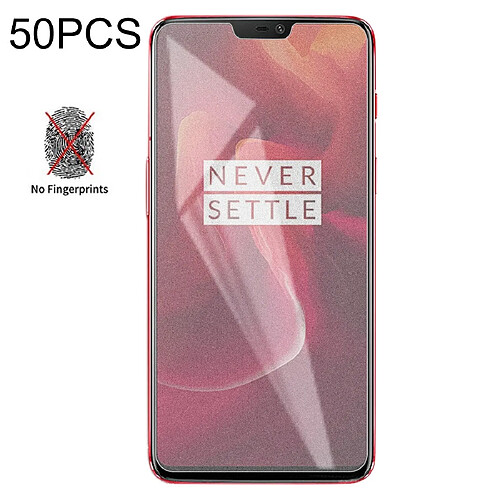 Wewoo Film de verre trempé de givré mat non-plein de 50 PCS pour OnePlus 6sans emballage de vente au détail