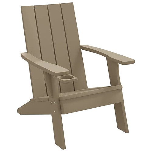 Maison Chic Chaise de jardin - Fauteuil d'extérieur Adirondack marron clair 75x88,5x89,5 cm PP -MN21446