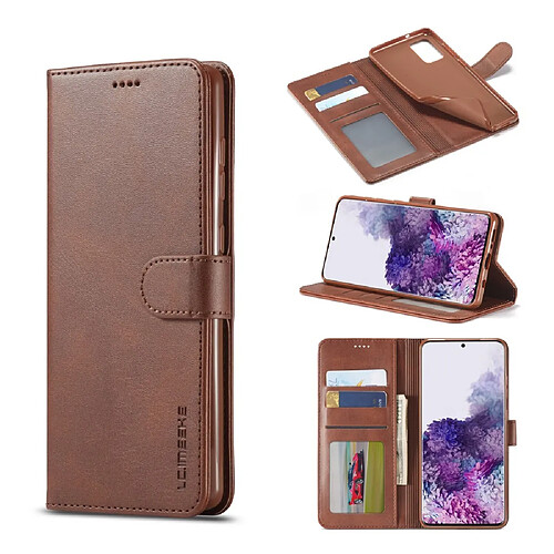 Etui en PU avec support café pour votre Samsung Galaxy A51