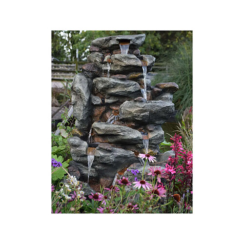 Fontaine de jardin Bonorva bloc de rochers avec cascade et éclairage LED - Ubbink