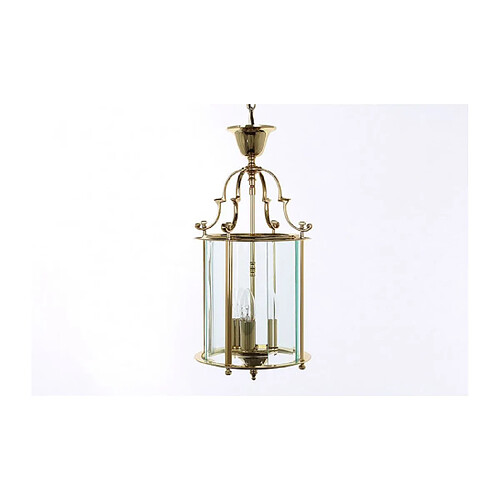 Impex Suspension lanterne Colchester Verre 3 lanternes Laiton poli Transparent 3 ampoules 53cm