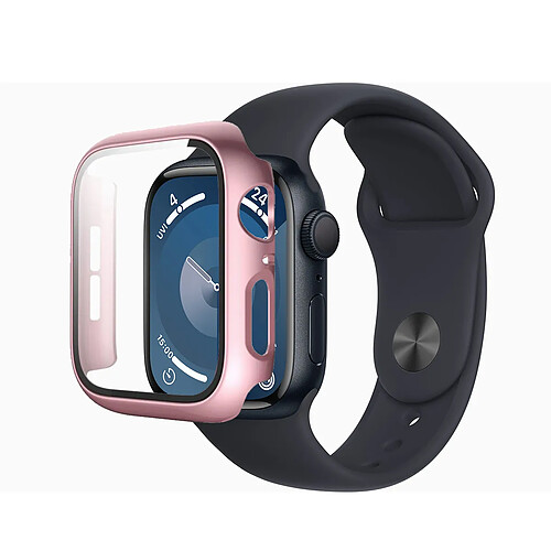 Coque de protection souple silicone Rose pour Apple Watch Series 9 41mm - VISIODIRECT -