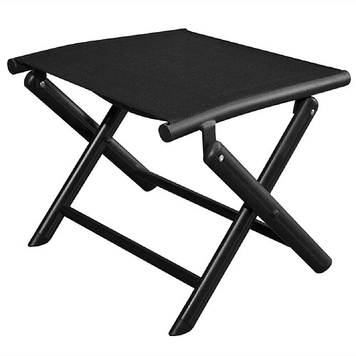 Maison Chic Repose-pied,Tabouret confortable pliable Noir Aluminium -MN15532