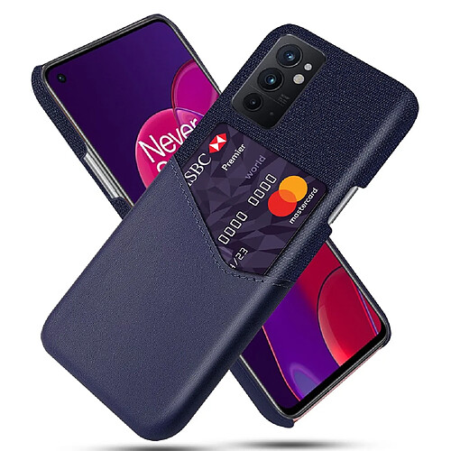 Coque en TPU + PU KSQ anti-chocs avec porte-carte, bleu pour votre OnePlus 9RT 5G