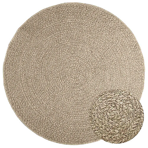 vidaXL Tapis ZIZUR beige Ø 160cm aspect de jute intérieur et extérieur