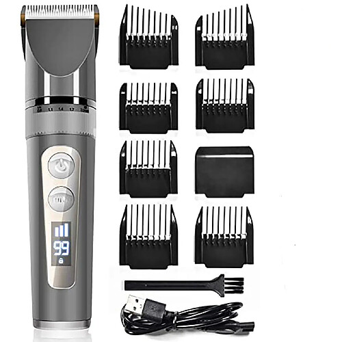 Universal Coiffeur pince à cheveux coupe-barbe sans fil rechargeable rasoir électrique coupe-barbe homme rasoir rasoir barbe rasoir(Gris)