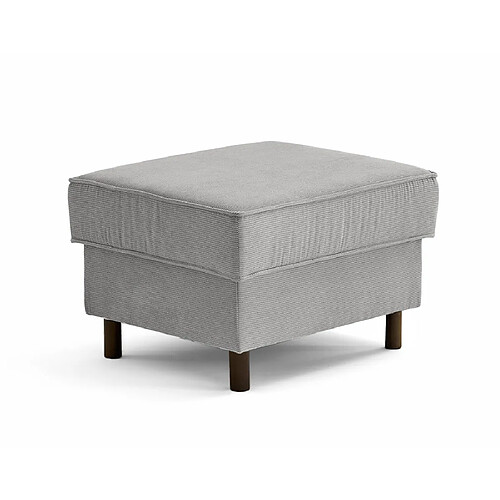 Lisa Design Jake - pouf en velours côtelé - pieds bois foncé