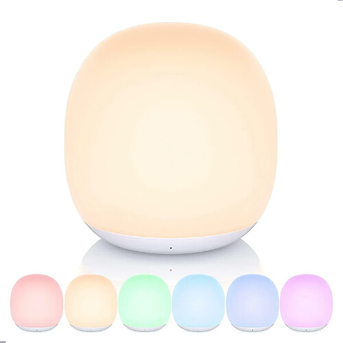 Universal Lumière de nuit à LED pour enfants, lumière de nuit magnétique pour bébés USB rechargeable, changement de couleur RGB, lumière de lit réglable pour bébés, avec minuterie d'une heure, lampe thermique, fonction mémoire, contrôle tactile, (blanc)