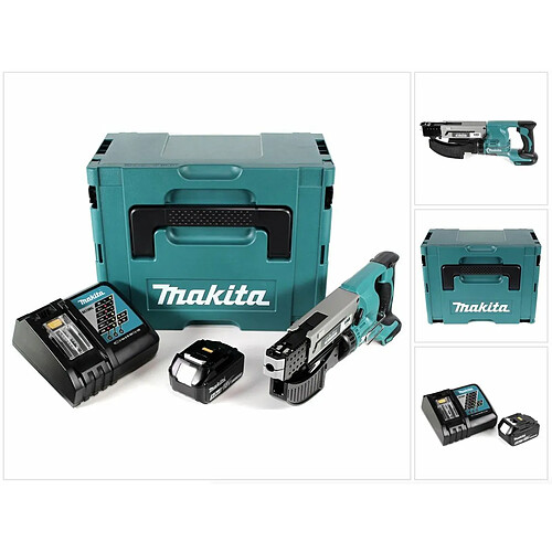 Makita DFR 550 RT1J Visseuse automatique sans fil 18 V - 25 - 55mm + 1x Batterie 5,0 Ah + Chargeur + Makpac