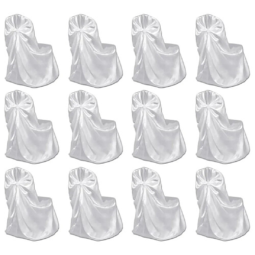 vidaXL Housses de chaise pour banquet de mariage 12 pcs Blanc