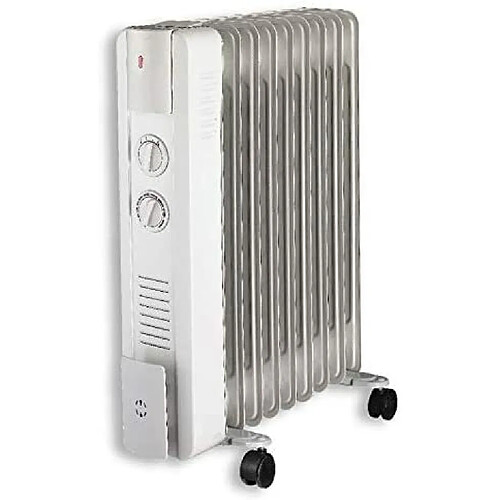 Vendos85 Radiateur à bain d'huile 2000W avec Thermostat mécanique Gris Clair