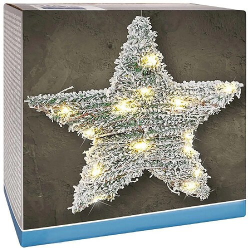 Étoile lumineuse décoration de Noël enneigée coiffe éclairage de Noël 30 LED 40 cm