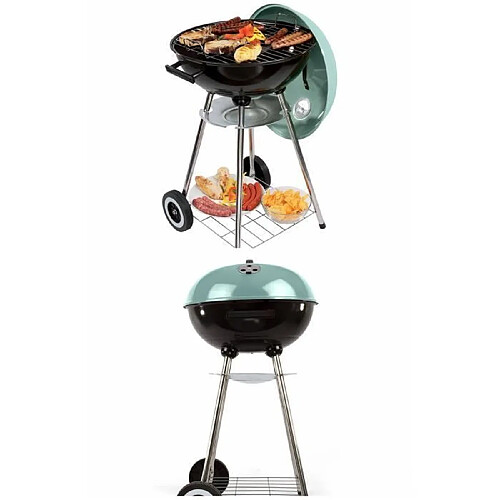 Livoo Barbecue à charbon Vert Ø 41 cm Grille de cuisson chromée Type WEBER