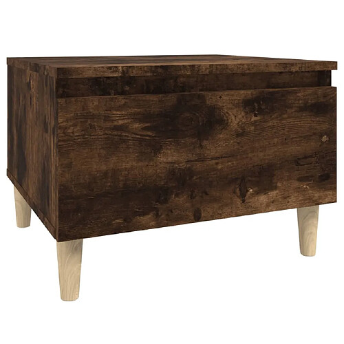 Maison Chic Table d'appoint | Table Basse Chêne fumé 50x46x35 cm Bois d'ingénierie -GKD24616