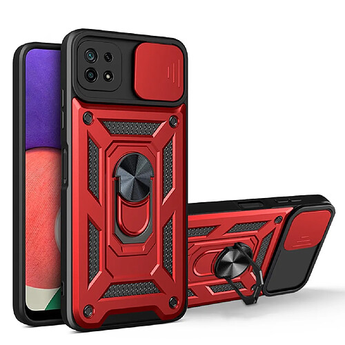 Coque en TPU anti-empreintes digitales avec béquille rouge pour votre Samsung Galaxy A22 5G (EU Version)