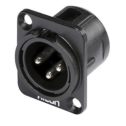 XLR Bride mâle contacts droits Hicon HI-X3DM-M Nombre de pôles: 3 noir 1 pc(s)