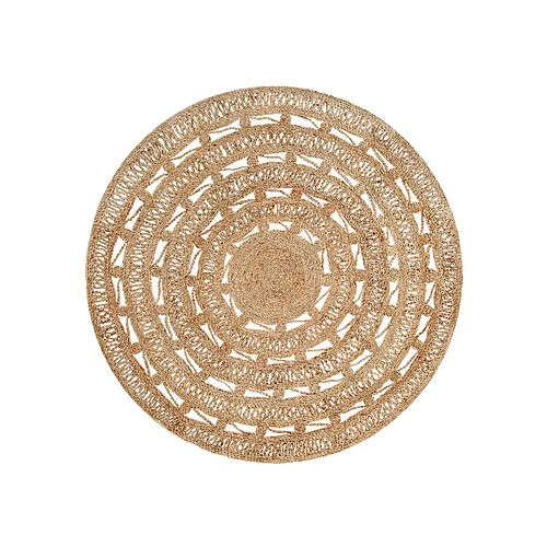 Beliani Tapis rond 140 cm en jute beige KERER