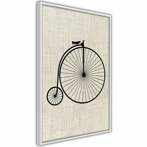 Paris Prix Affiche Murale Encadrée Penny-Farthing 40 x 60 cm Blanc