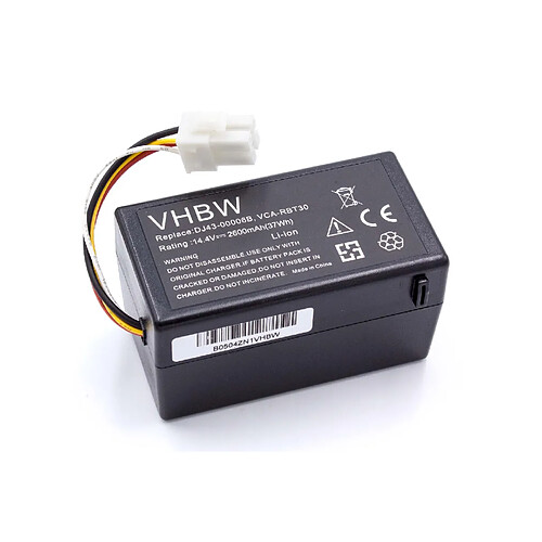 vhbw Batterie Li-Ion 2600mAh (14.4V) pour aspirateur ménager Samsung Navibot VR10F71 Pop-Out, VR10F71UA comme DJ43-00006B, VCA-RBT30.