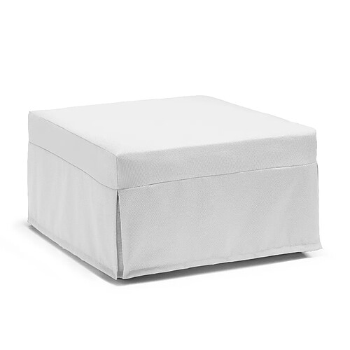 Autrement Talamo Italia Pouf Flash bed, 100% Made in Italy, Pouf convertible en lit pliant simple, Pouf en tissu de salon, cm 80x80h45, Couleur Blanc