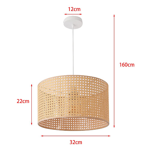 Helloshop26 Lustre lampe lumière suspendu suspension 160 x 32 cm noir beige 03_0007595