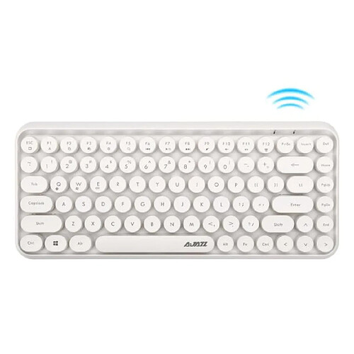 Universal Clavier sans fil à deux modes 308i, clavier circulaire à 84 touches Bluetooth pour/IOS/| clavier (blanc)