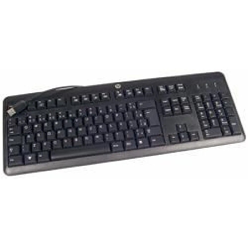 HP 672647-183 USB Belge Noir clavier - claviers (Standard, Avec fil, USB, Clavier à membrane, Noir)