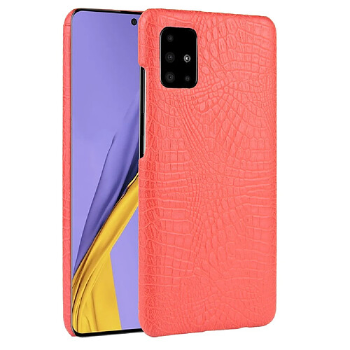 Wewoo Coque Pour Galaxy A51 Crocodile antichoc Texture PC + étui en PU rouge