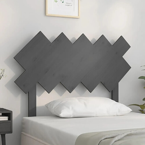 Maison Chic Tête de lit scandinave,Meuble de chambre Gris 104x3x80,5 cm Bois massif de pin -MN12242